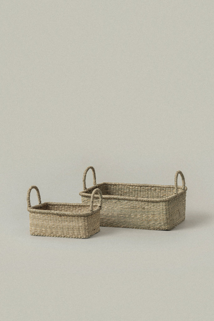 Large Lima Rectangular Seagrass Basket with Handles - Large Lima Rectangular Seagrass Basket with Handles