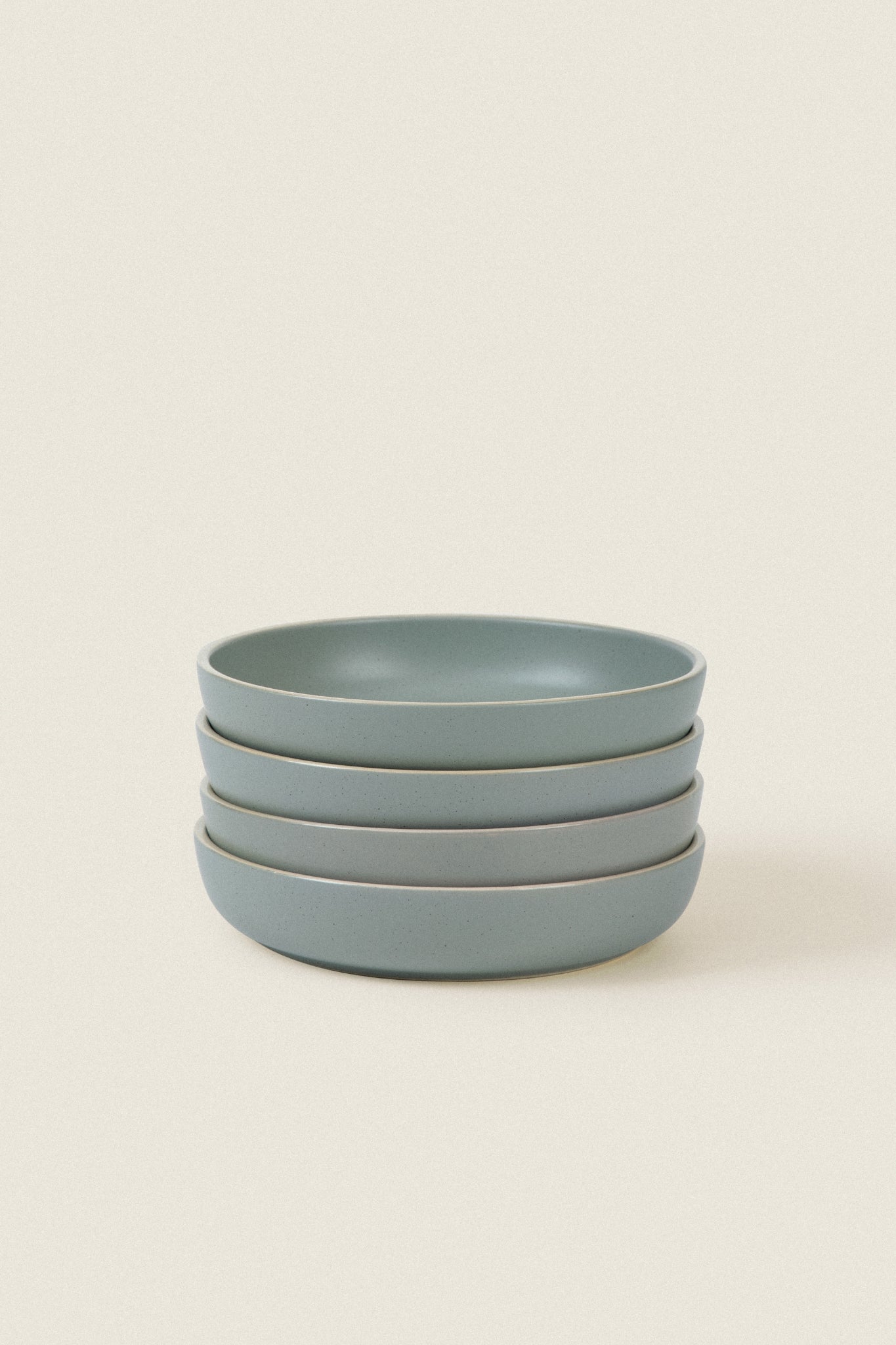 Matte Ceramic Deep Plates (Set of 4) - sage green