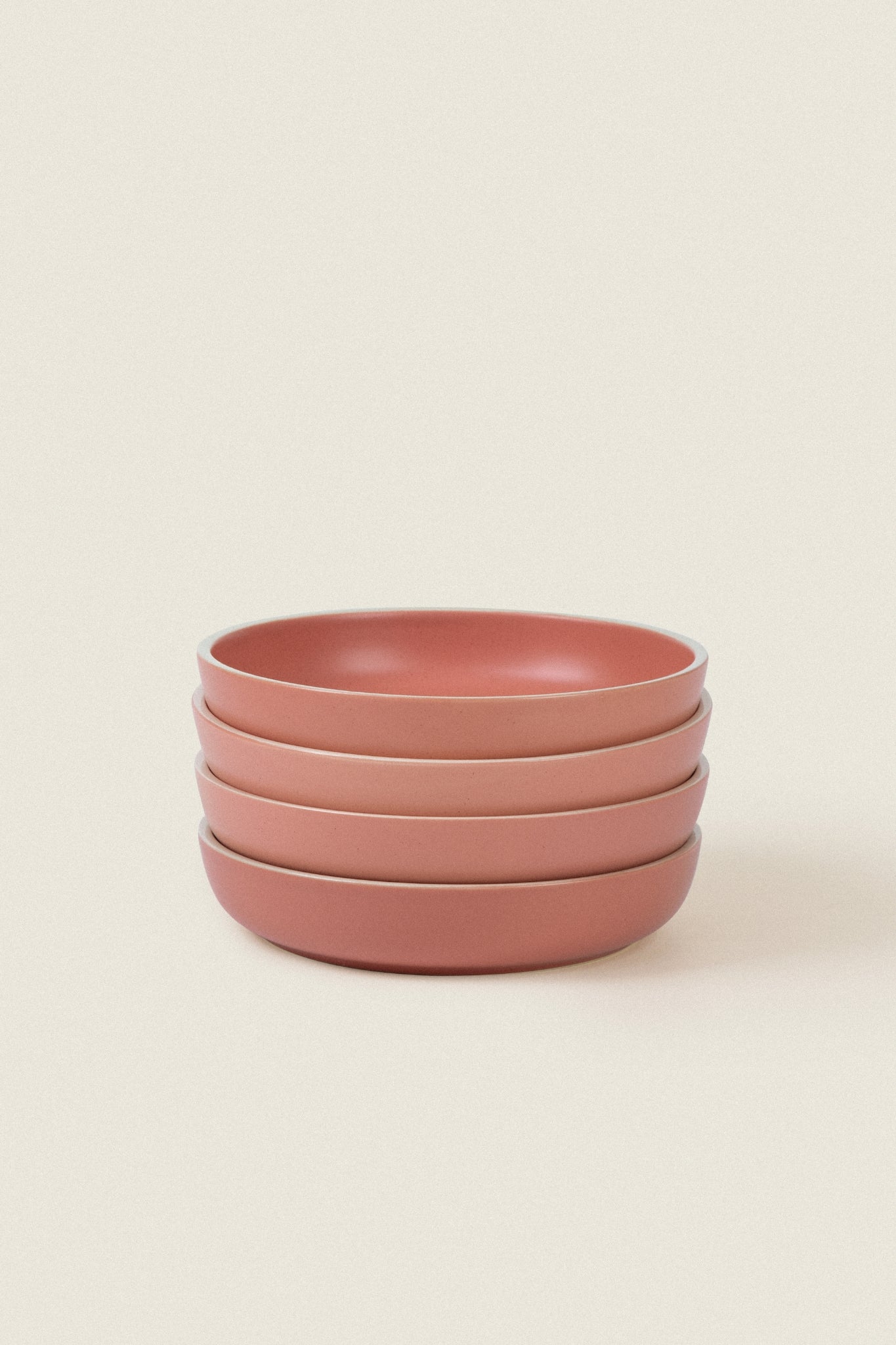 Matte Ceramic Deep Plates (Set of 4) - dusty pink