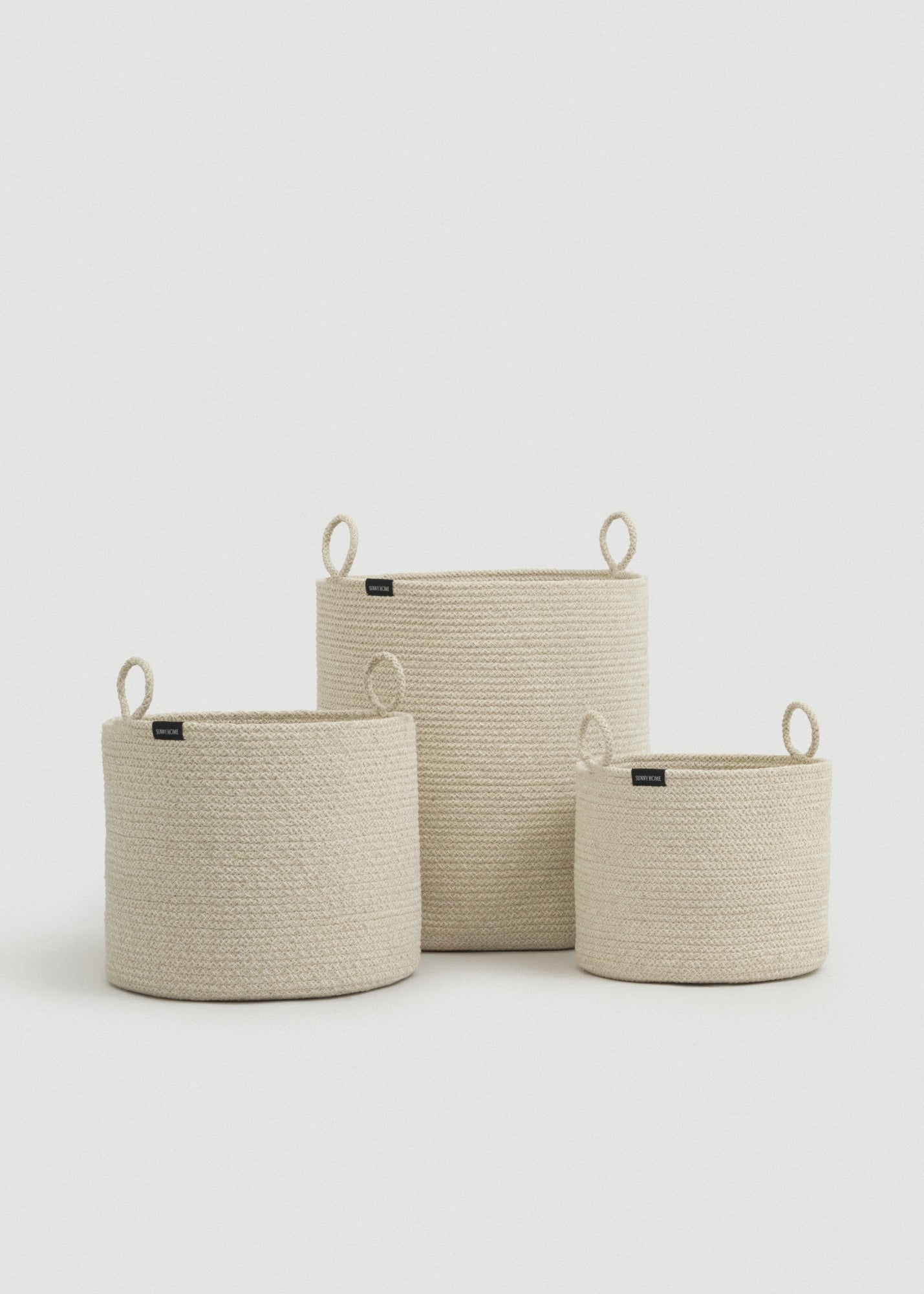 Beige Loops Cotton Rope Baskets | Fall Storage with Style | SUNNY HOME ...