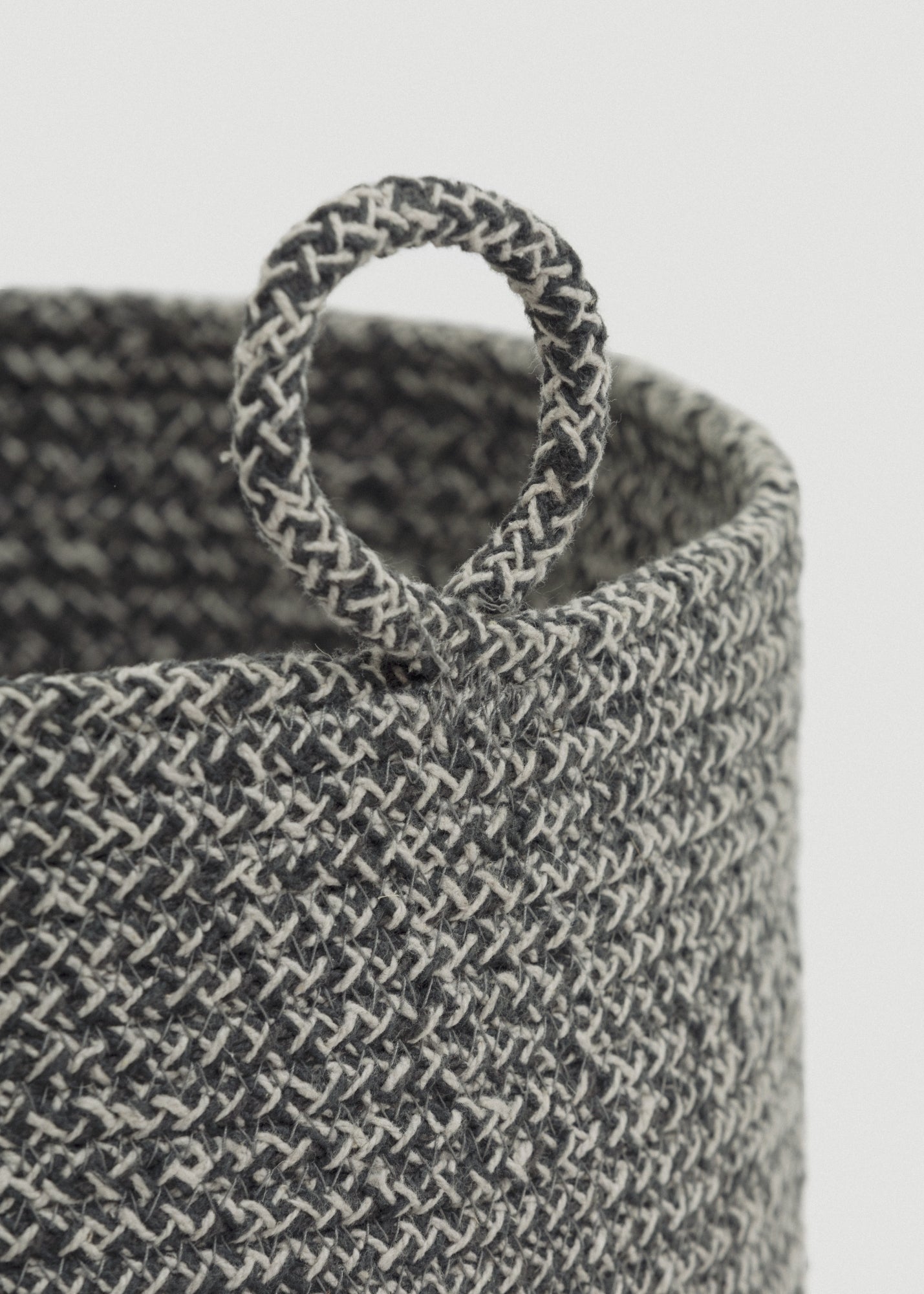 Gray Melange Loops Cotton Rope Baskets - Gray Melange Loops Cotton Rope Baskets