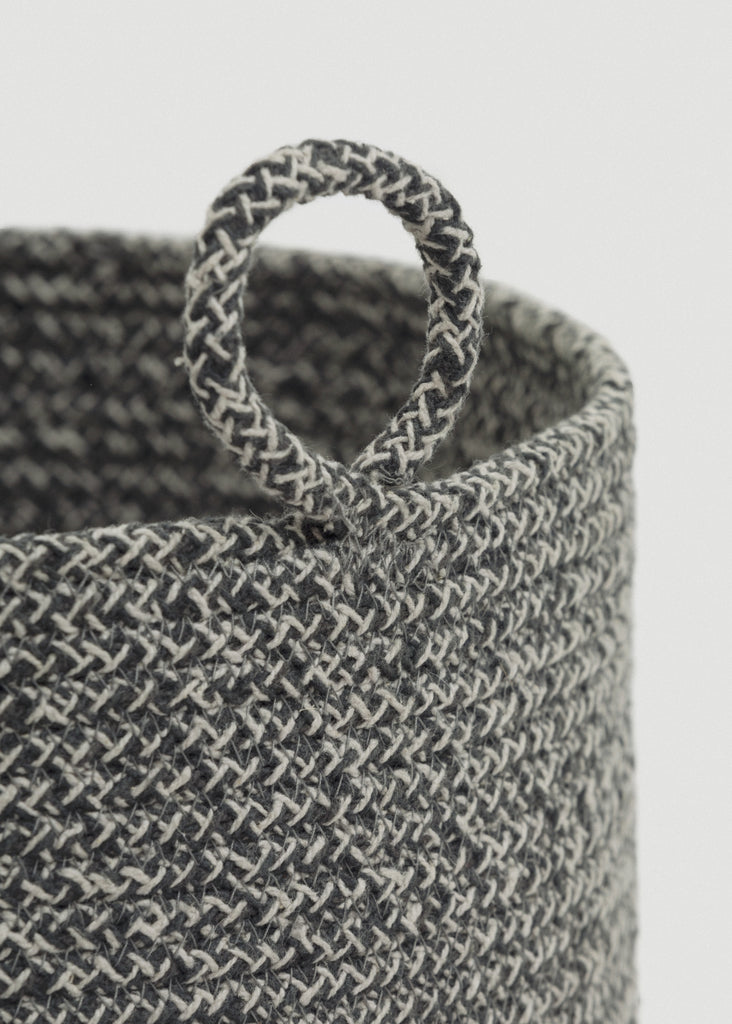 Gray Melange Loops Cotton Rope Baskets - Gray Melange Loops Cotton Rope Baskets