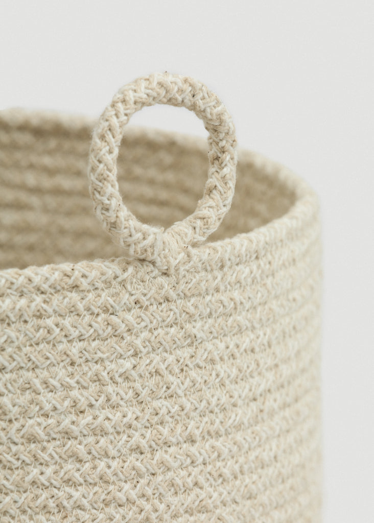 Beige Melange Loops Cotton Rope Baskets - Beige Melange Loops Cotton Rope Baskets