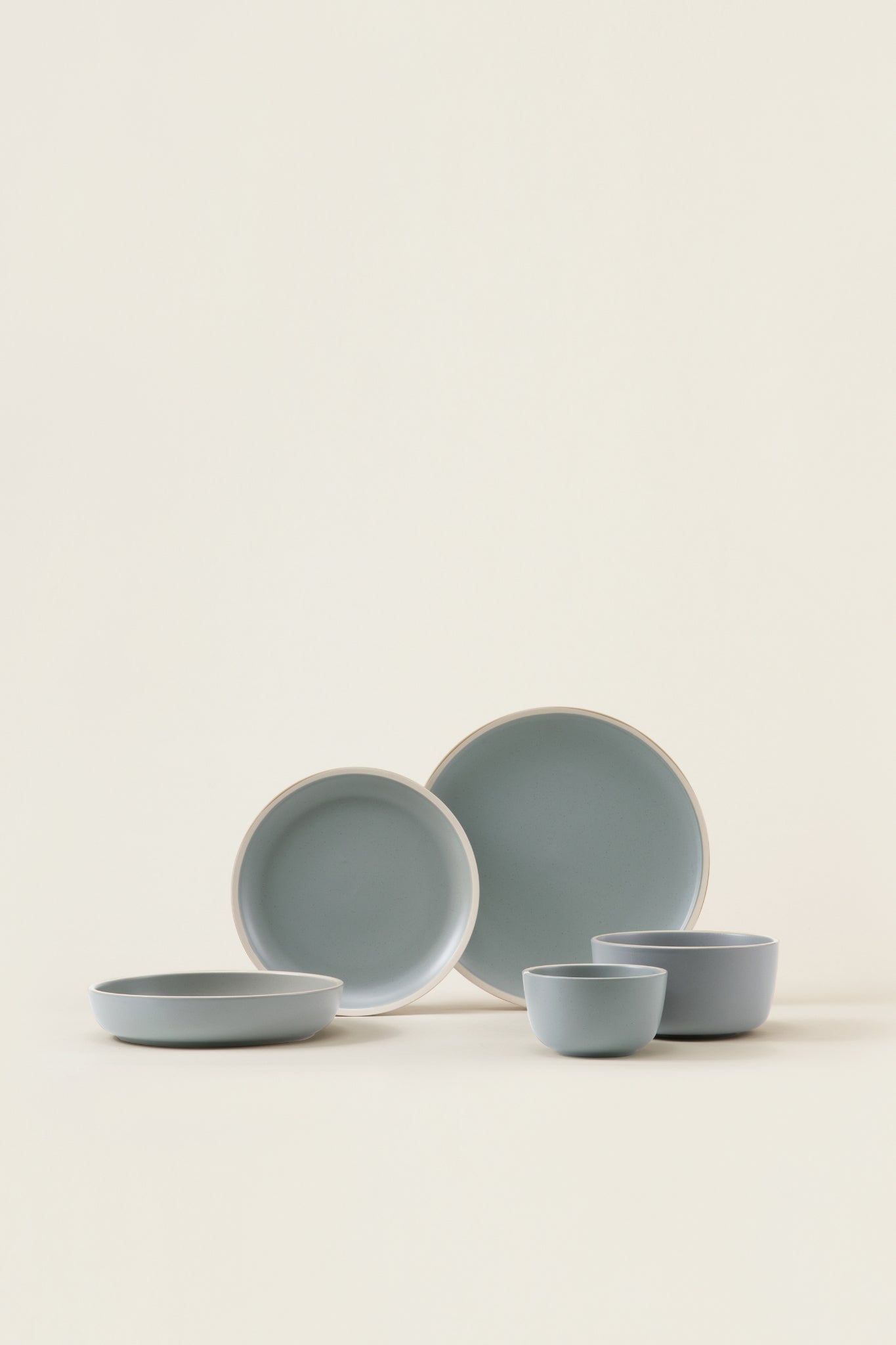 Matte Ceramic Deep Plates (Set of 4) - sage green