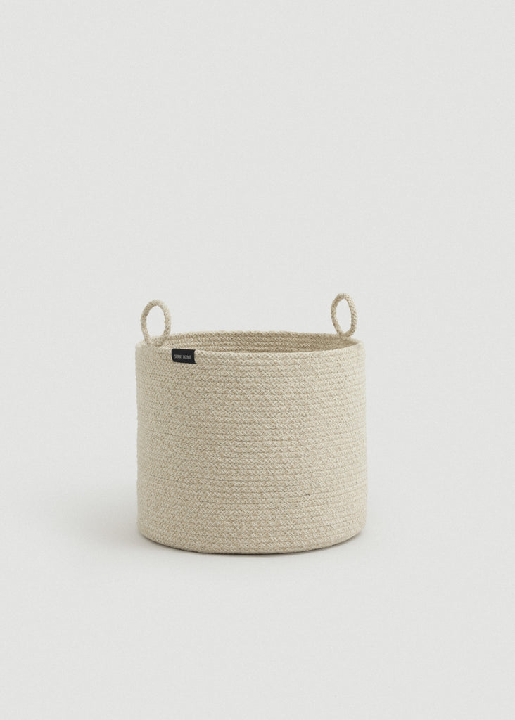 Beige Melange Loops Cotton Rope Baskets - Beige Melange Loops Cotton Rope Baskets