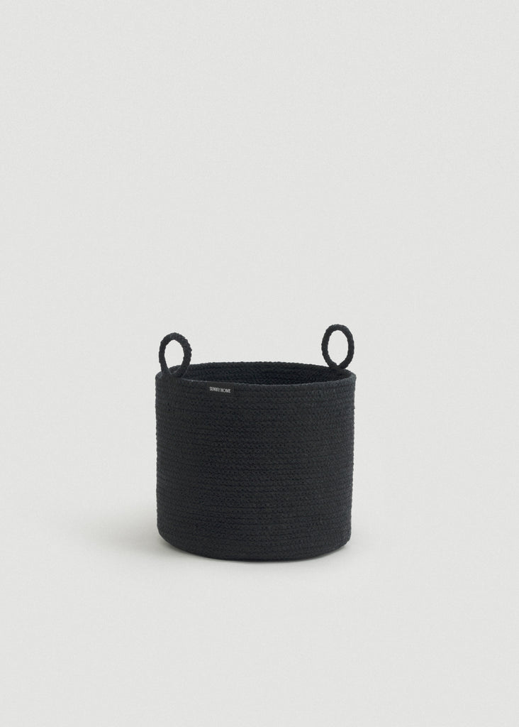 Black Loops Cotton Rope Baskets - Black Loops Cotton Rope Baskets