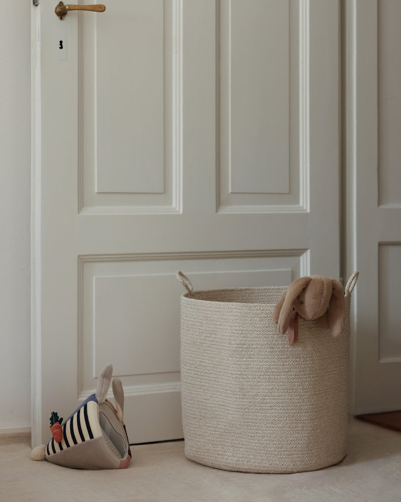 Beige Melange Loops Cotton Rope Baskets - Beige Melange Loops Cotton Rope Baskets
