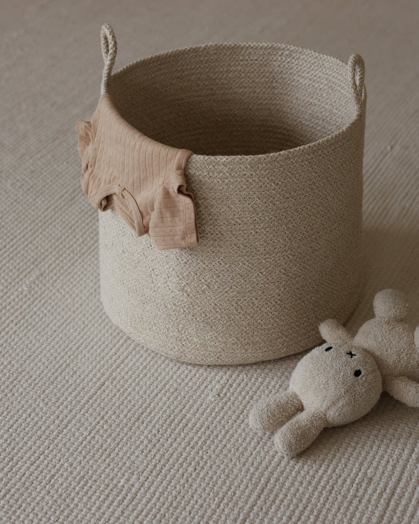 Beige Melange Loops Cotton Rope Baskets - Beige Melange Loops Cotton Rope Baskets