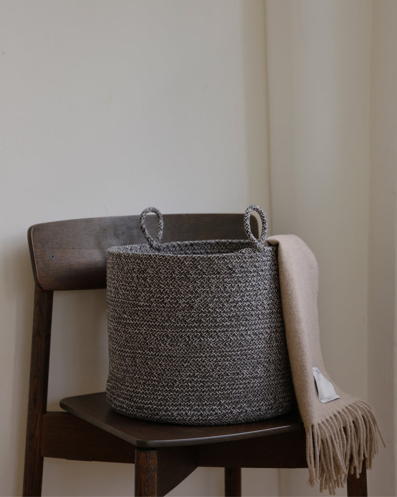 Gray Melange Loops Cotton Rope Baskets - Gray Melange Loops Cotton Rope Baskets