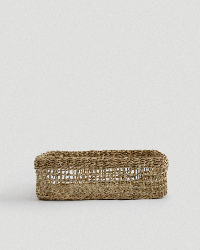 Medium Siwa Rectangular Seagrass Basket - Medium Siwa Rectangular Seagrass Basket