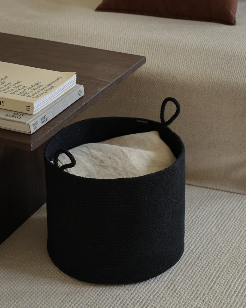 Black Loops Cotton Rope Baskets - Black Loops Cotton Rope Baskets