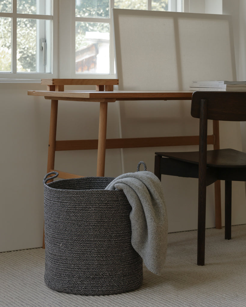 Gray Melange Loops Cotton Rope Baskets - Gray Melange Loops Cotton Rope Baskets