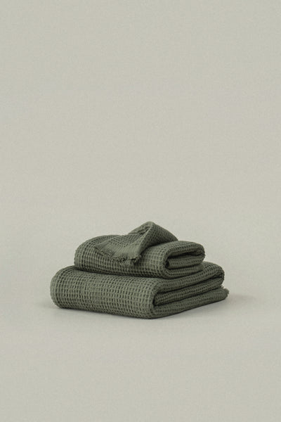 Waffle Dish Towel-Olive/Sage