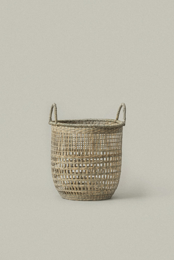 Salema Round Seagrass Basket with Handles - Salema Round Seagrass Basket with Handles