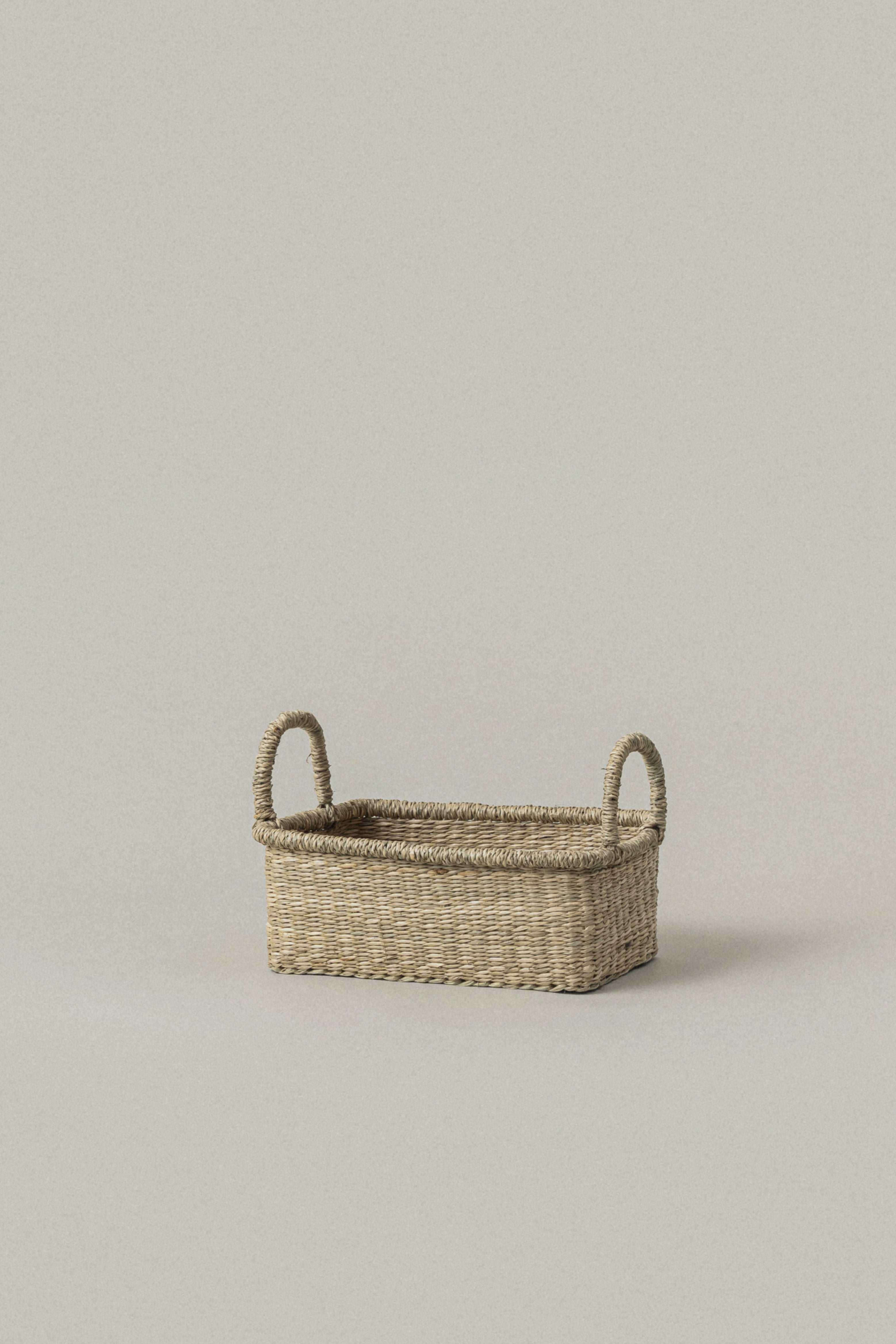 Small Lima Rectangular Seagrass Basket with Handles - Small Lima Rectangular Seagrass Basket with Handles