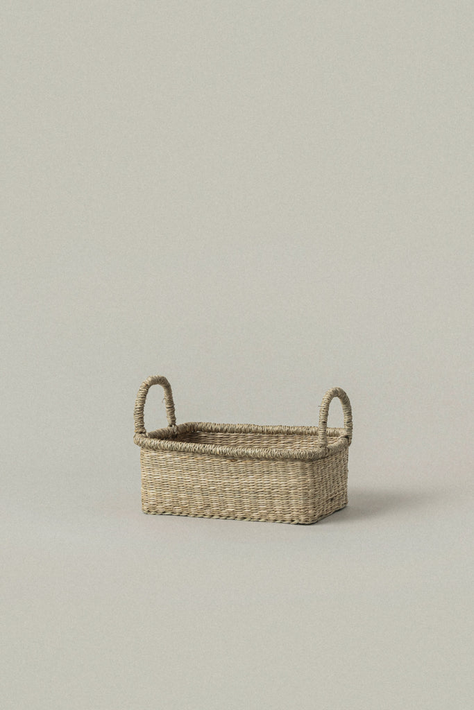 Small Lima Rectangular Seagrass Basket with Handles - Small Lima Rectangular Seagrass Basket with Handles
