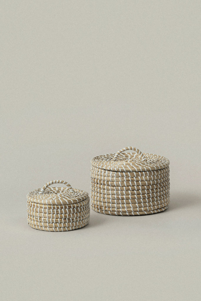 Large Medina Seagrass Woven Canister - Large Medina Seagrass Woven Canister