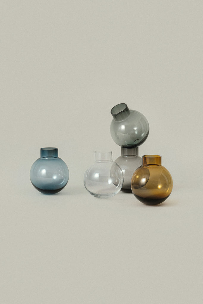 Ball Glass Vase - dark amber