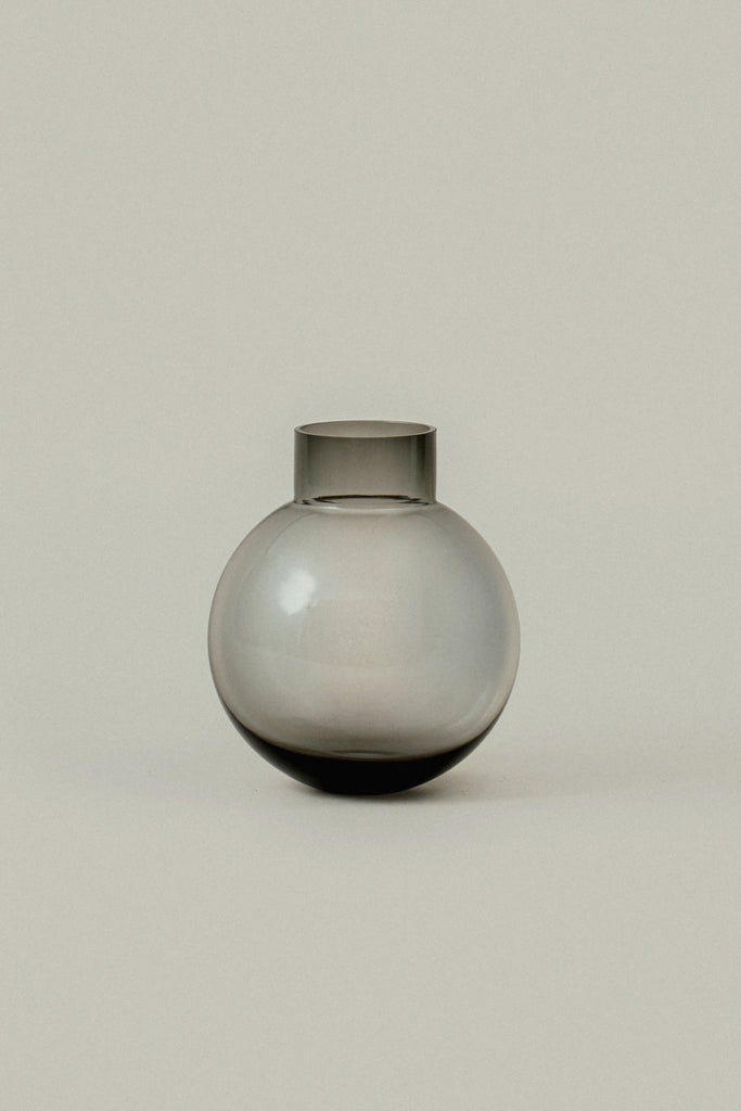 Ball Glass Vase - smoke gray