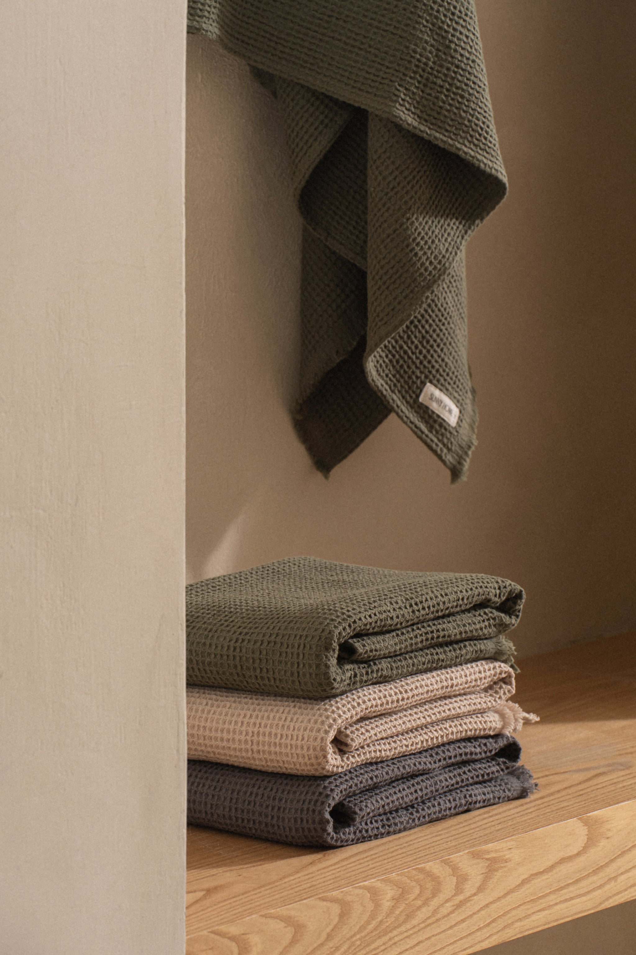 Olive Green Everyday Waffle Towels - Olive Green Everyday Waffle Towels