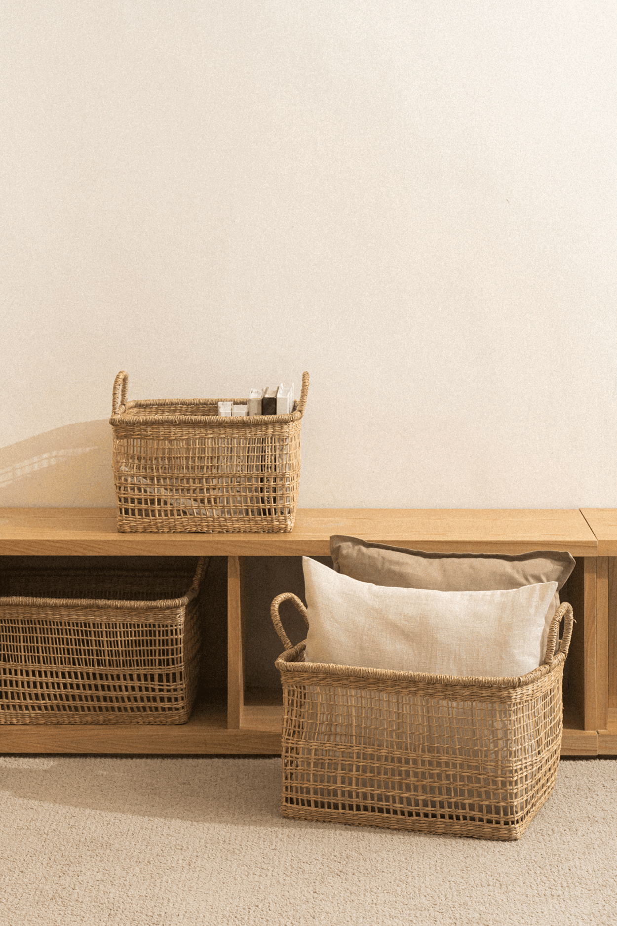 Salema Rectangular Seagrass Basket with Handles - featured